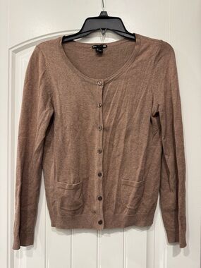 H&M Lightweight Brown Button-Front Women's Cardigan Sweater